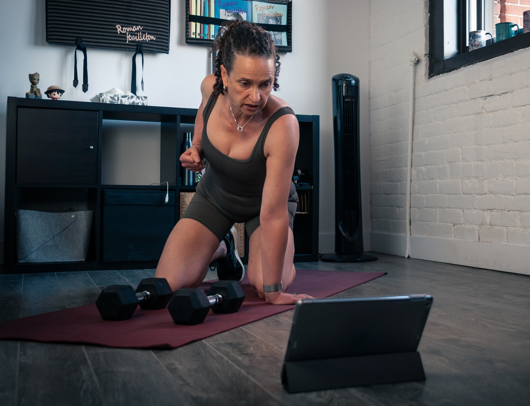 Client following an online coaching session