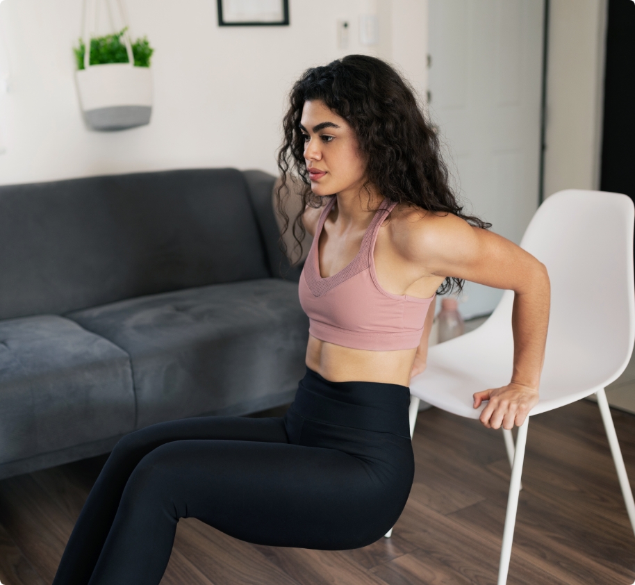 Athlete completing a guided floor exercise